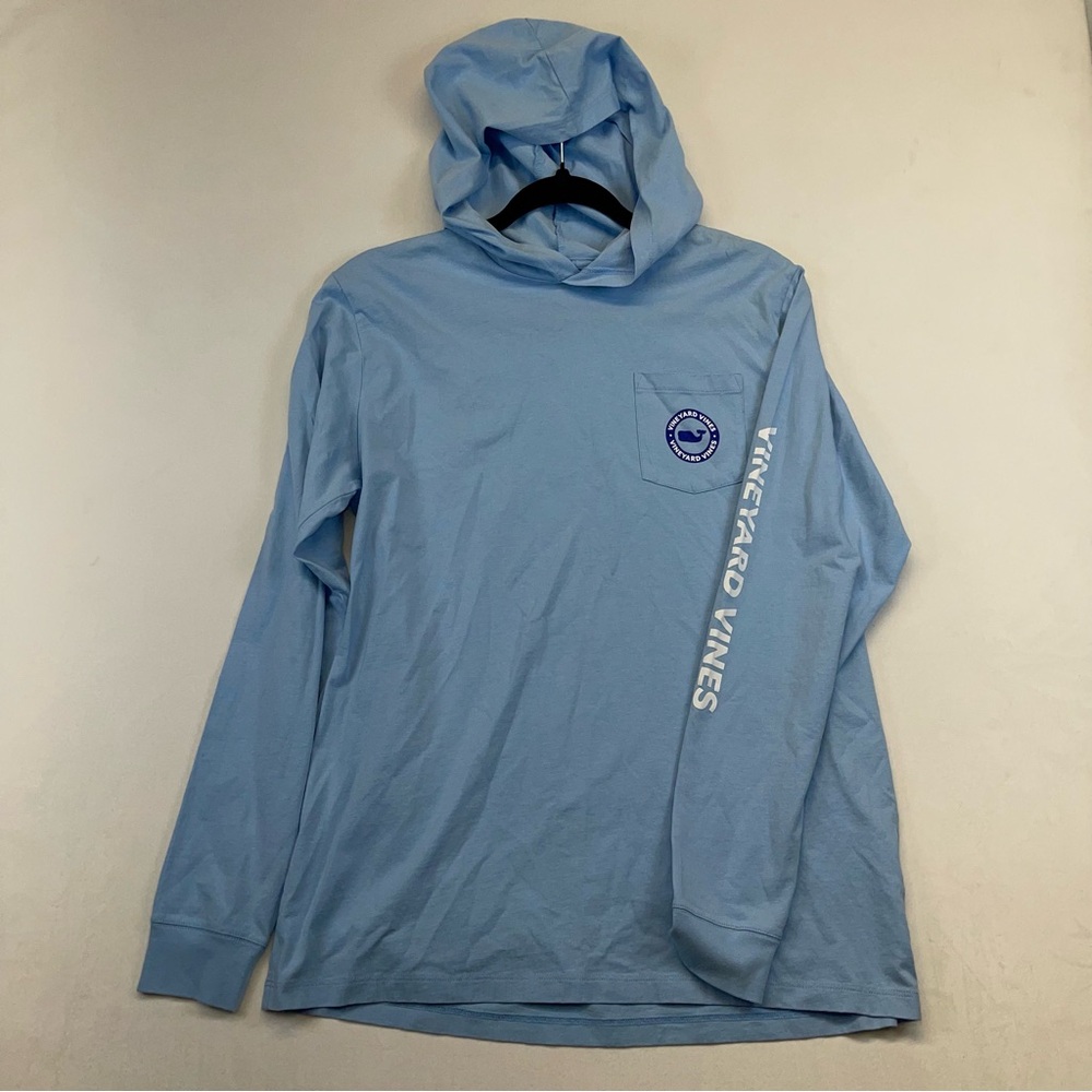 Vineyard Vines Long Sleeve Hooded T-Shirt Men XL Whale Double Sided Screenprint